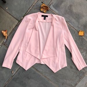 Blush open front slim fit blazer